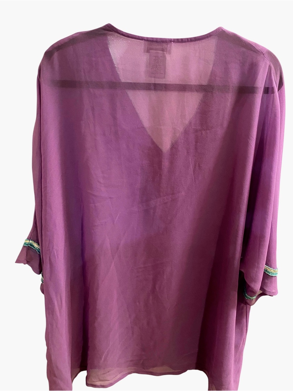 Soft Surroundings 
Purple Embroidered Tunic 
Teal/Cream Accents
Size 3X
NWOT - Picture 3 of 8
